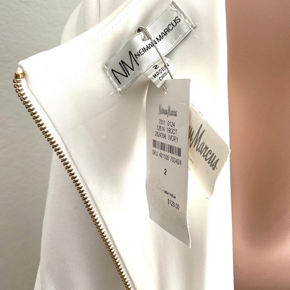 NEIMAN MARCUS dress Sz 2 Ivory Faux Pearls - Picture 7 of 8